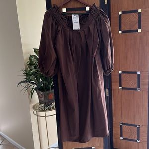 Zara dress. Brown long sleeve cotton. Perfect for fall. Never worn. Tag still on